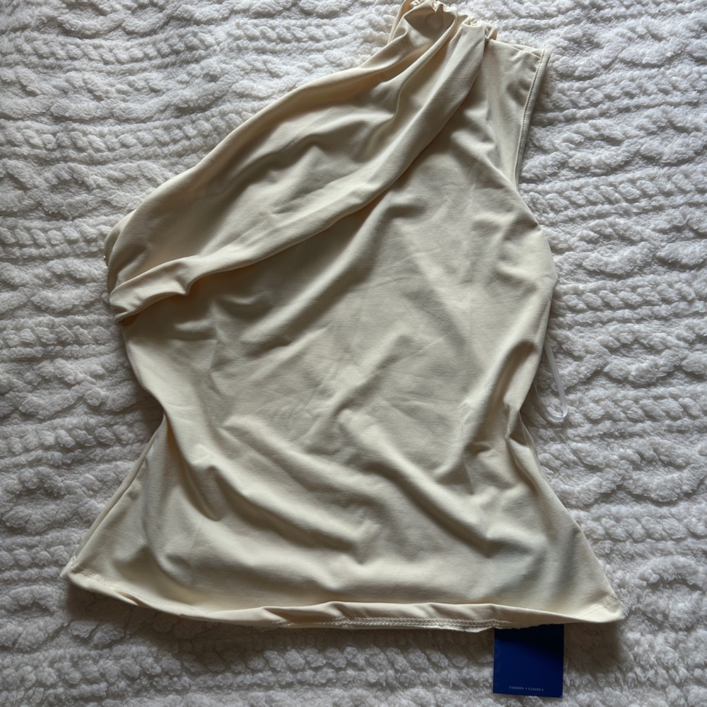One-Shoulder Cream Top